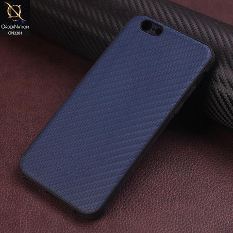 iPhone 6S / 6 Cover - Blue - New Carbon Fiber Style Back Soft TPU Case