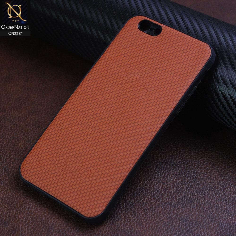 iPhone 6S / 6 Cover - Brown - New Carbon Fiber Style Back Soft TPU Case