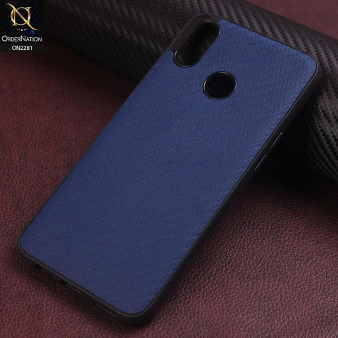 Realme 3i Cover - Blue - New Carbon Fiber Style Back Soft TPU Case
