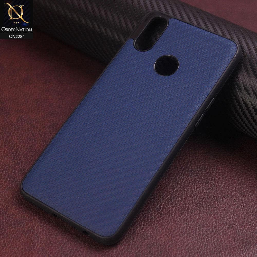 Realme 3 Pro Cover - Blue - New Carbon Fiber Style Back Soft TPU Case