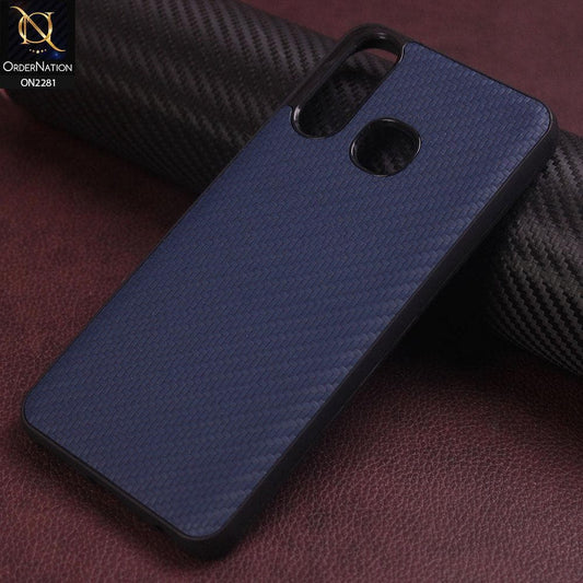 Vivo Y19 Cover - Blue - New Carbon Fiber Style Back Soft TPU Case