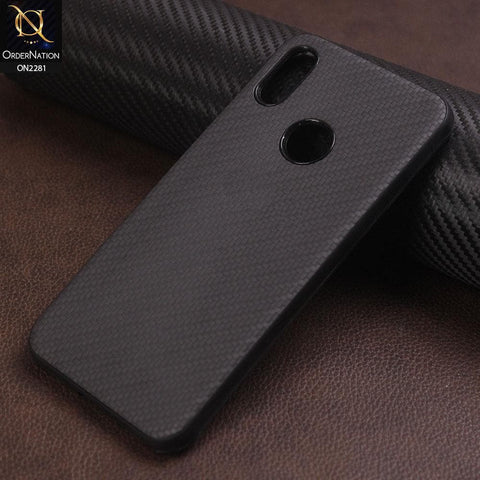 Huawei Y6 2019 / Y6 Prime 2019 Cover - Black - New Carbon Fiber Style Back Soft TPU Case