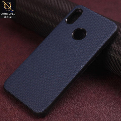 Huawei Y6s 2019 Cover - Blue - New Carbon Fiber Style Back Soft TPU Case