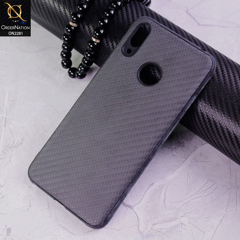 Huawei Y7 Prime 2019 / Y7 2019 / Y7 Pro 2019 Cover - Black - New Carbon Fiber Style Back Soft TPU Case