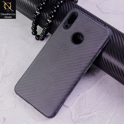 Huawei Y7 Prime 2019 / Y7 2019 / Y7 Pro 2019 Cover - Black - New Carbon Fiber Style Back Soft TPU Case