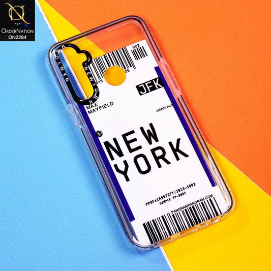 Realme 5 Cover - Design 2 - V2 Trendy City Travel Pane Strip Bar Code Style Case