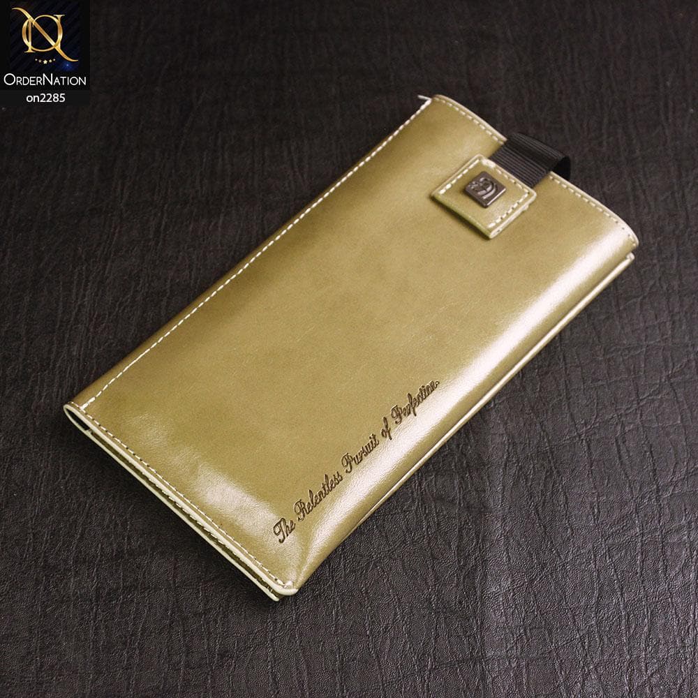 Universal Leather Wallet Phone Case With Card Holder For 5.5 inches - Golden