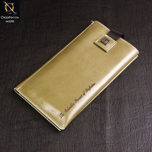 Universal Leather Wallet Phone Case With Card Holder For 5.5 inches - Golden