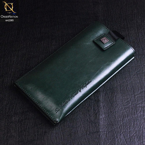 Universal Leather Wallet Phone Case With Card Holder For 5.5 inches - Green