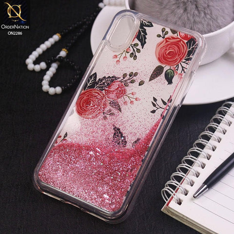 iPhone XS / X Cover - Design 2 - Sparkeling Liquid Glitter Bling Soft Case