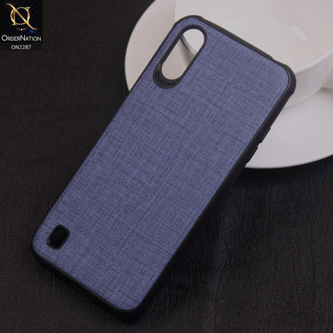 Samsung Galaxy A01 Cover - Design 8 - Fabric Look Style Soft Classic Case