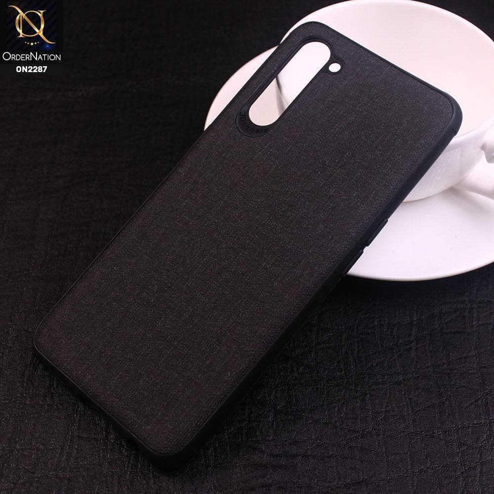 Oppo F15 Cover - Design 6 - Fabric Look Style Soft Classic Case