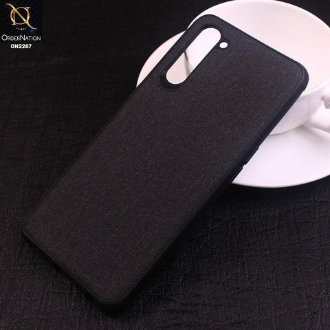 Oppo F15 Cover - Design 6 - Fabric Look Style Soft Classic Case