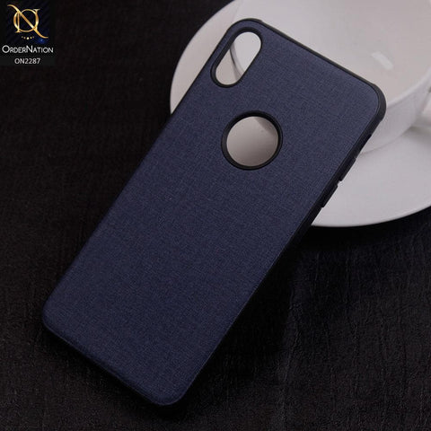 iPhone XS Max Cover - Design 2 - Fabric Look Style Soft Classic Case