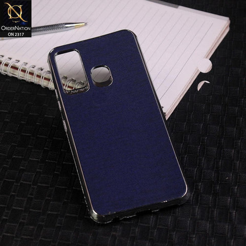 Tecno Spark 5 pro Cover - Blue - Electroplating Shiny Border Leather Texture Soft Case