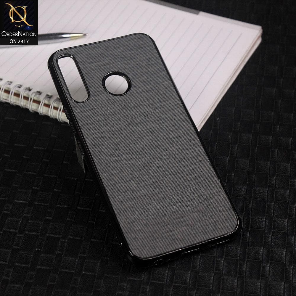 Infinix Hot 8 Cover - Gray - Electroplating Shiny Border Leather Texture Soft Case