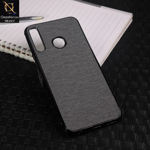 Infinix Hot 8 Cover - Gray - Electroplating Shiny Border Leather Texture Soft Case