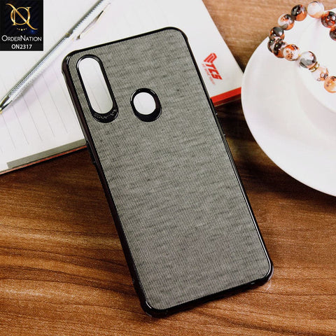 Oppo A31 Cover - Gray - Electroplating Shiny Border Leather Texture Soft Case