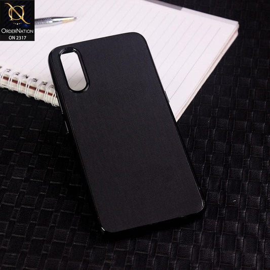 Vivo S1 Cover - Black - Electroplating Shiny Border Leather Texture Soft Case