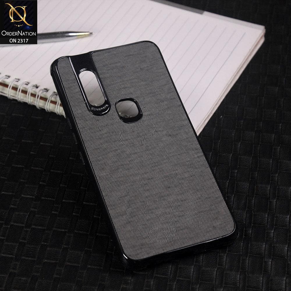 Infinix S5 Pro Cover - Gray - Electroplating Shiny Border Leather Texture Soft Case