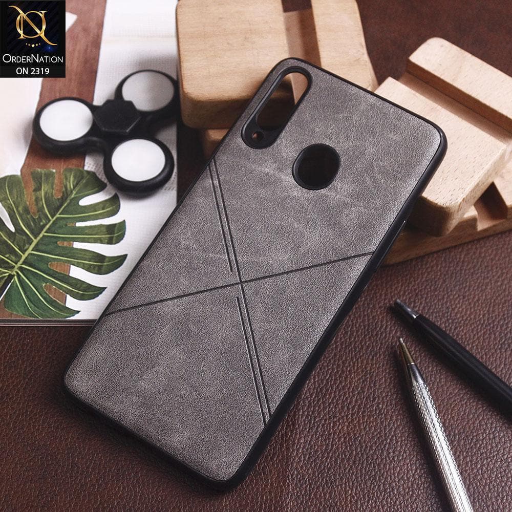 Samsung Galaxy A20s Cover - Gray - New Style Leather Texture Soft Case