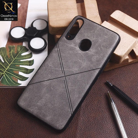 Samsung Galaxy A20s Cover - Gray - New Style Leather Texture Soft Case