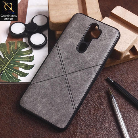 Oppo A9 2020 Cover - Gray - New Style Leather Texture Soft Case