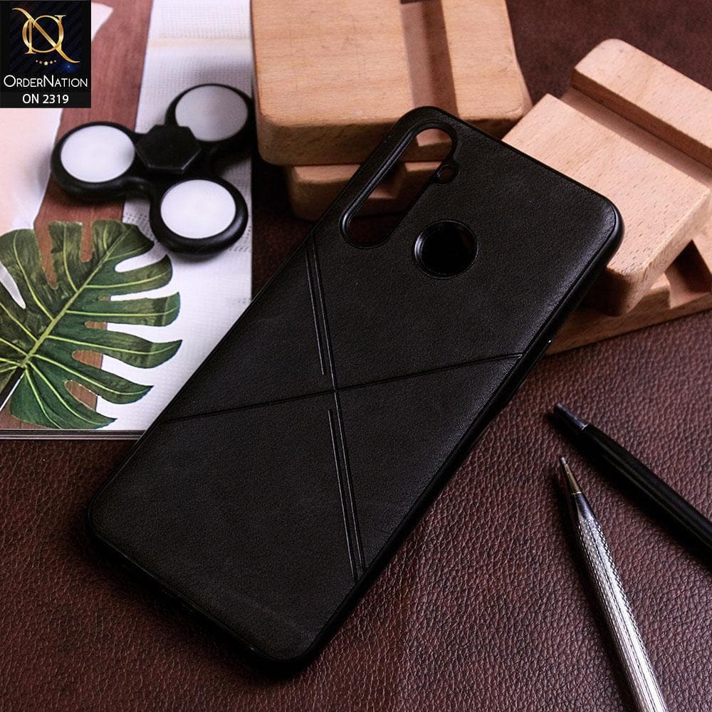 Realme 5 Pro Cover - Black - New Style Leather Texture Soft Case
