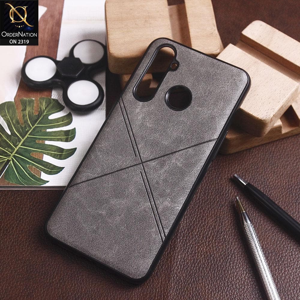 Realme 5 Pro Cover - Gray - New Style Leather Texture Soft Case