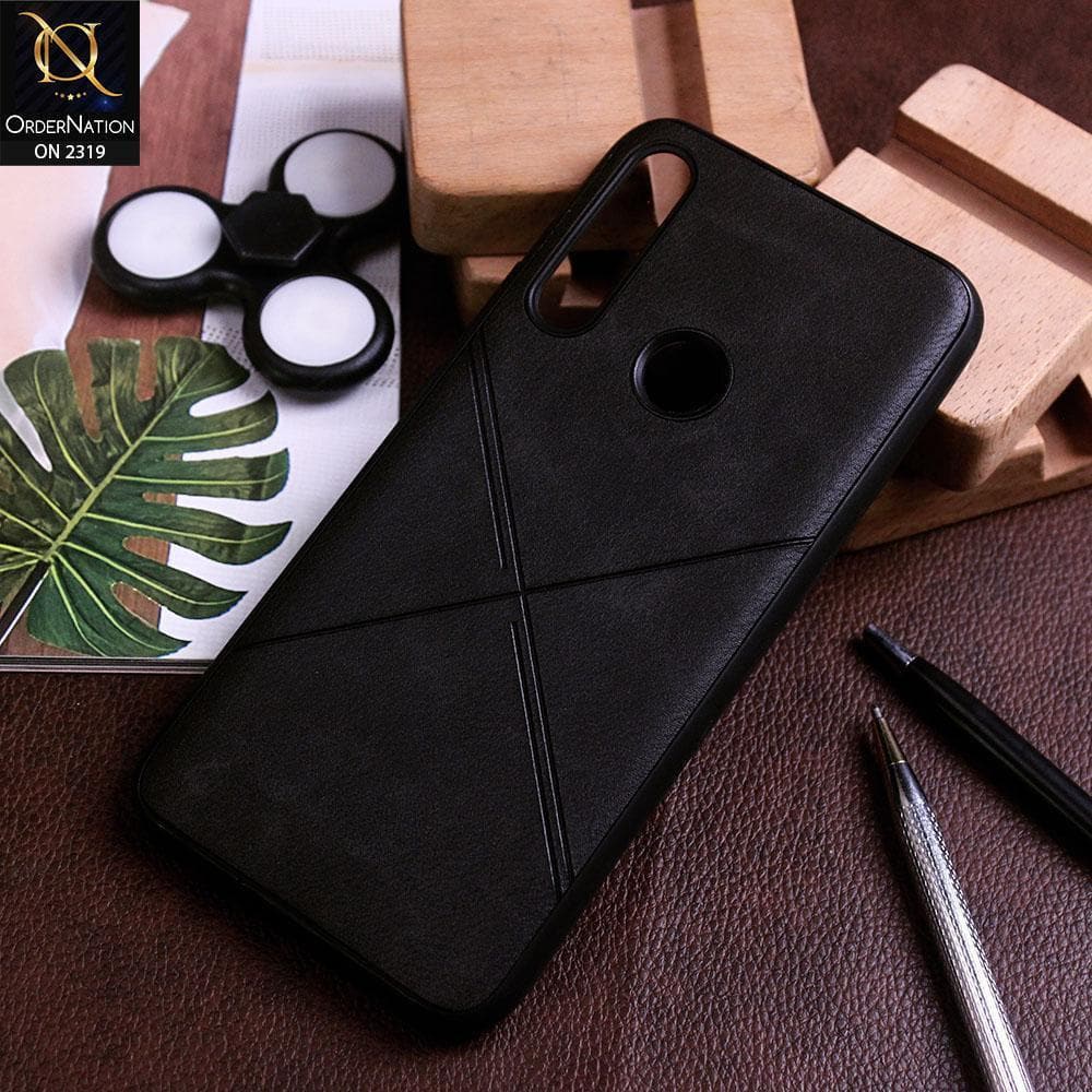 Honor 9X Cover - Black - New Style Leather Texture Soft Case