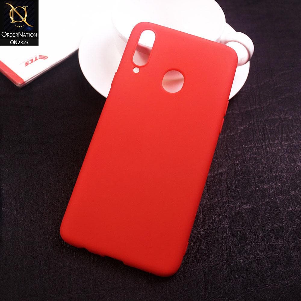 Samsung Galaxy A20s Cover - Red - Soft Ultra Thin Candy Colors Case
