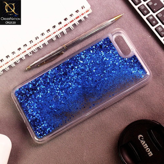 Oppo A3s Cover - Blue - New Fashion Style Liquid Water Glitter Case