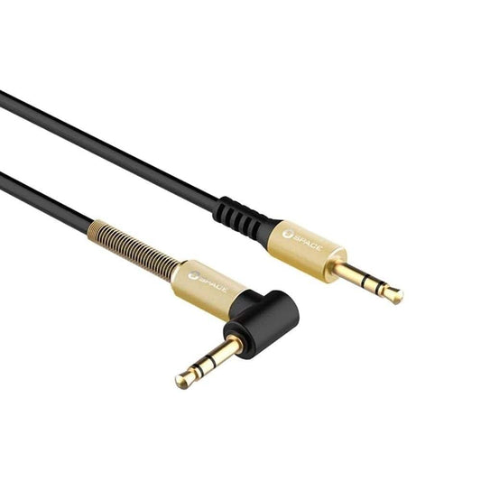 Aux Cable 1m - Black - Space Pure Music High Performance Spring Aux Cable AX-491