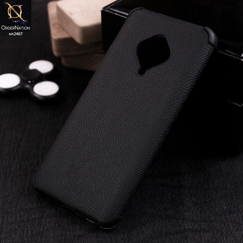Vivo Y51 (2020 September) Cover - Black - New Stylish Leather Texture Soft Case