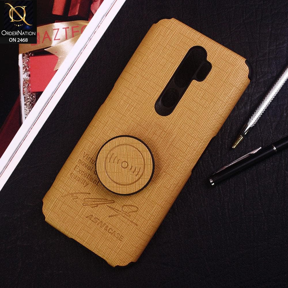Oppo A5 2020 Cover - Yellow - New Stylish Fabric Texture Case with Mobile Holder