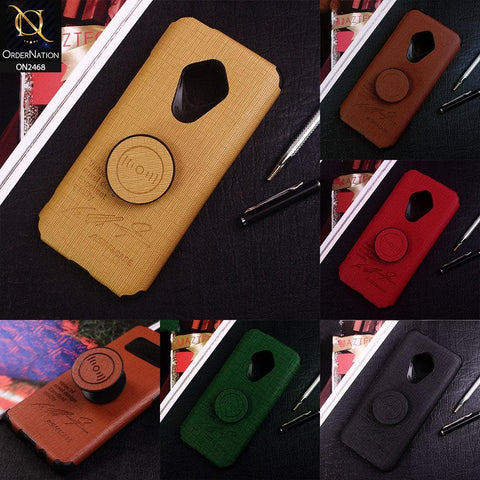 Infinix Smart 4 Cover - Red - New Stylish Febric Texture Case with Mobile Holder