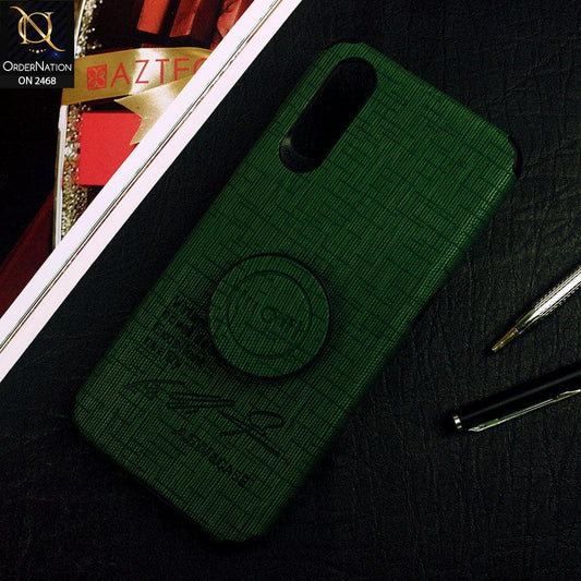 Vivo S1 Cover - Green - New Stylish Febric Texture Case with Mobile Holder