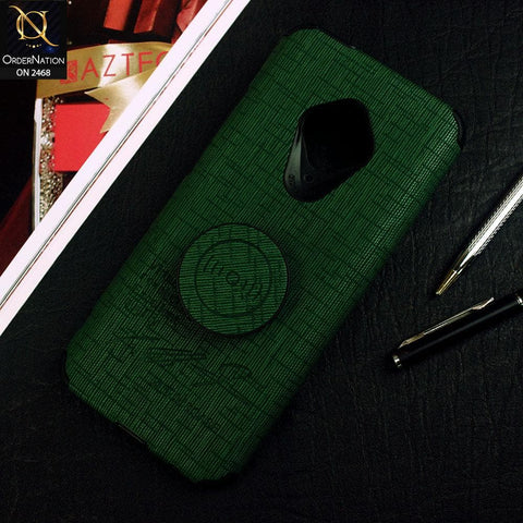 Vivo Y51 2020 Cover - Green - New Stylish Febric Texture Case with Mobile Holder