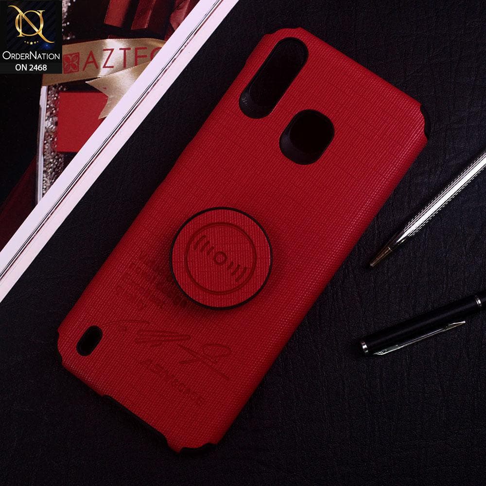 Infinix Smart 4 Cover - Red - New Stylish Febric Texture Case with Mobile Holder