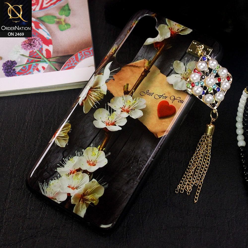 Realme 6 Cover - Design 3 - Stylish Flower Pattern Hard Sheel Case