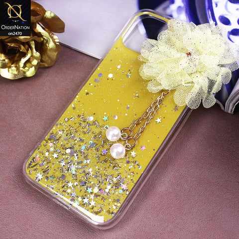 iPhone 11 Pro Max Cover - Design 4  - Fancy Flower Bling Glitter Rinestone Soft Case - Glitter Does Not Move
