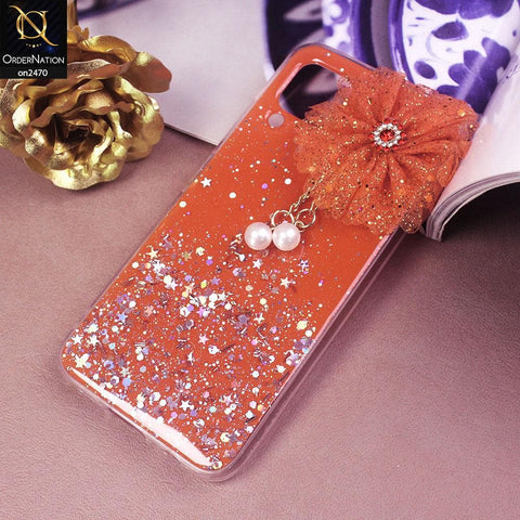 Huawei Nova 6 SE Cover - Design 5  - Fancy Flower Bling Glitter Rinestone Soft Case - Glitter Does Not Move