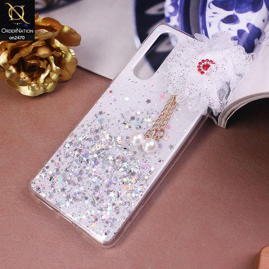 Reno 3 Pro Cover - Design 1  - Fancy Flower Bling Glitter Rinestone Soft Case - Glitter Dose Not Move