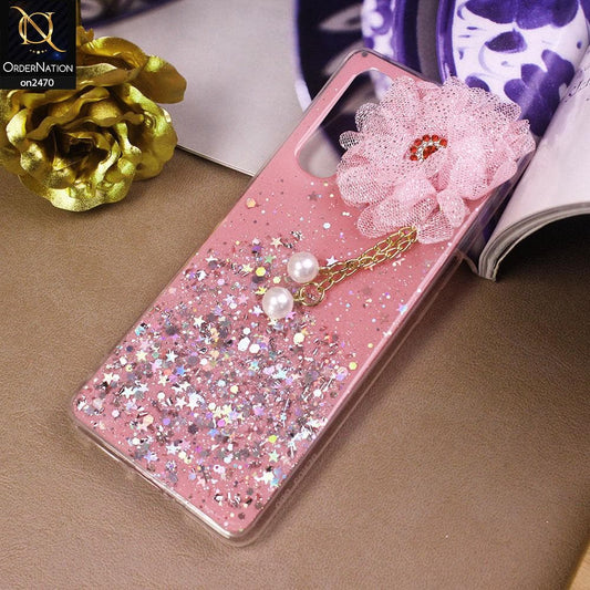 Reno 3 Pro Cover - Design 3  - Fancy Flower Bling Glitter Rinestone Soft Case - Glitter Dose Not Move