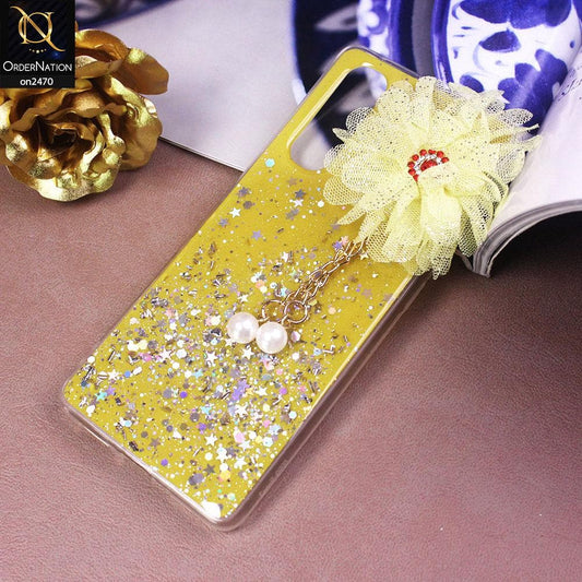 Reno 3 Pro Cover - Design 4  - Fancy Flower Bling Glitter Rinestone Soft Case - Glitter Dose Not Move