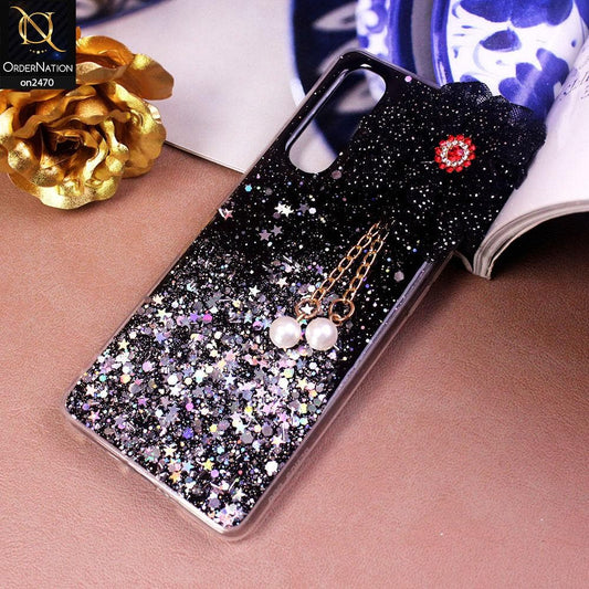 Reno 3 Pro Cover - Design 6  - Fancy Flower Bling Glitter Rinestone Soft Case - Glitter Dose Not Move