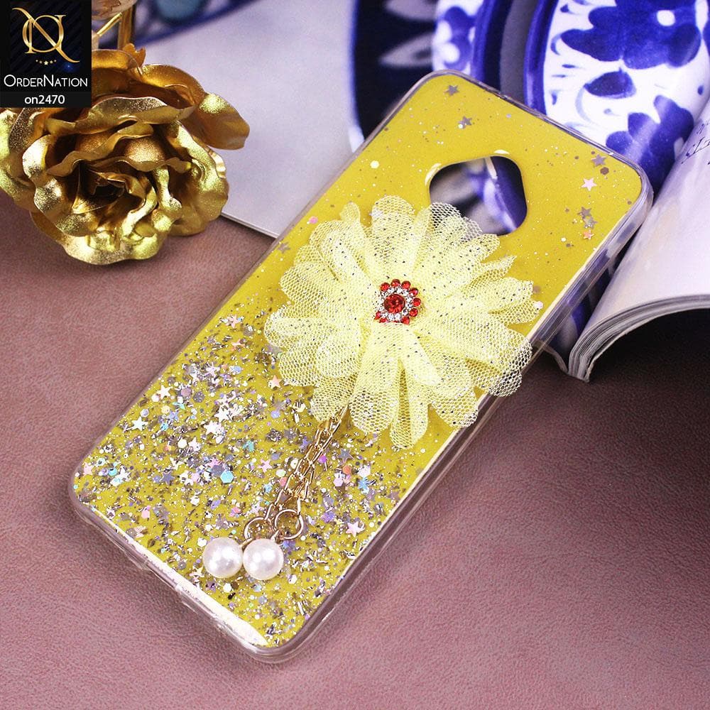 Vivo S1 Pro Cover - Design 4  - Fancy Flower Bling Glitter Rinestone Soft Case - Glitter Dose Not Move