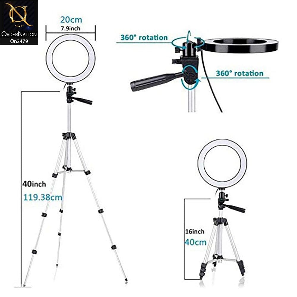 Black - 26 cm - Led Ring Fill Light For Adjustable Brightness – OrderNation