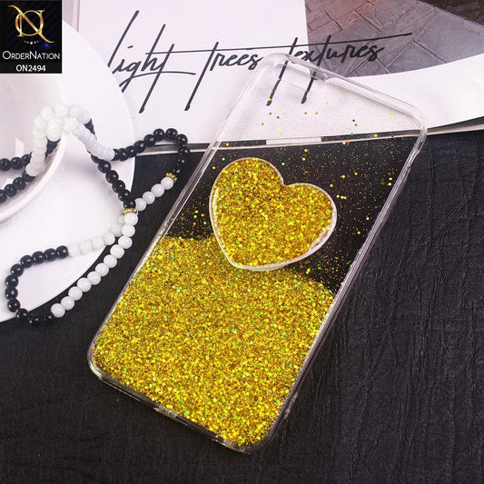 iPhone 6s Plus / 6 Plus Cover- Design 2 - Stylish Bling Glitter Soft Case With Heart Mobile Holder - Glitter Does Not Move