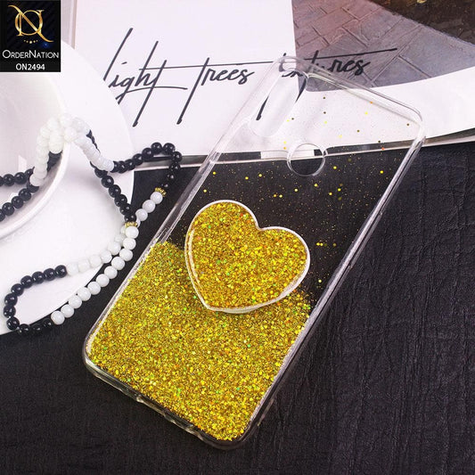 Oppo A31 Cover- Design 2 - Stylish Bling Glitter Soft Case With Heart Mobile Holder - Glitter Does Not Move